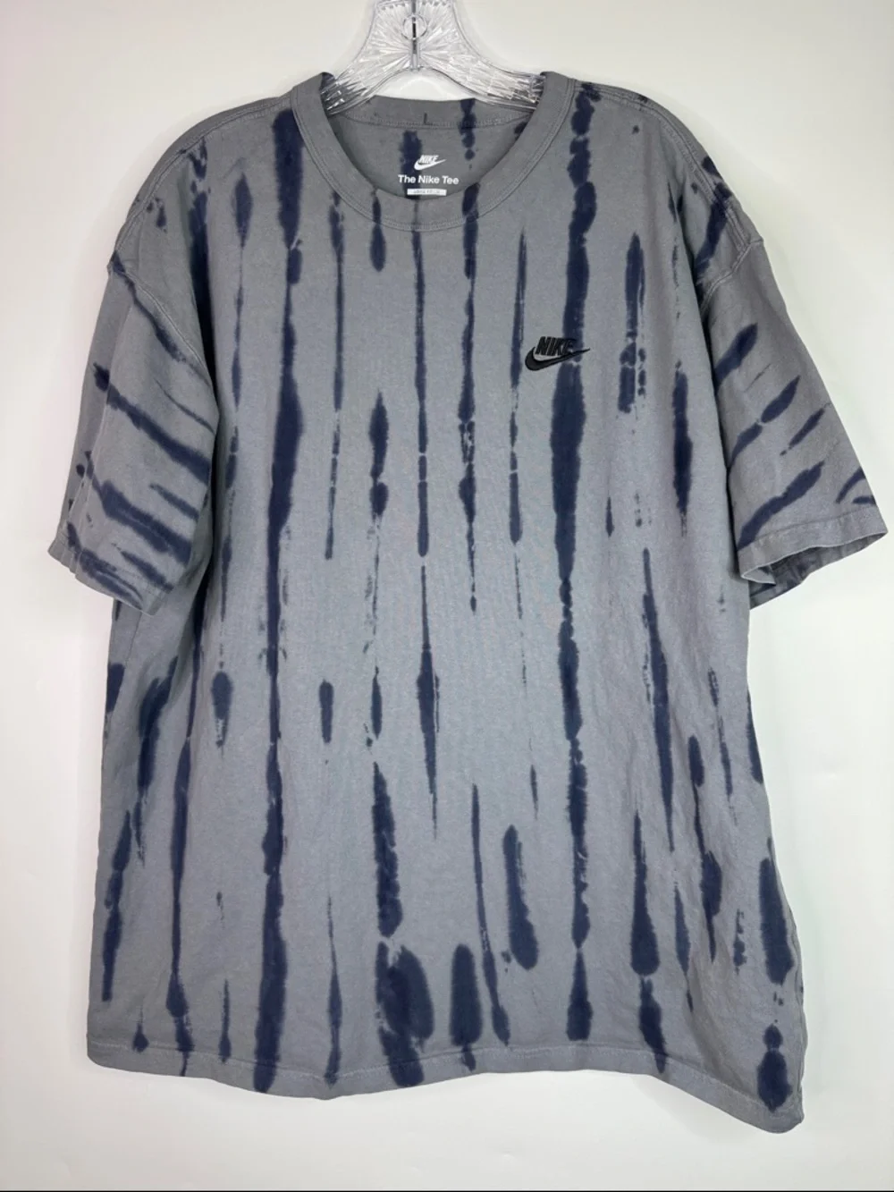 Nike Premium Essentials Loose Fit Gray Tie Dye Tshirt Size Large